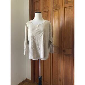 Neiman Marcus Tan Light Pullover Sweater, Size 2X